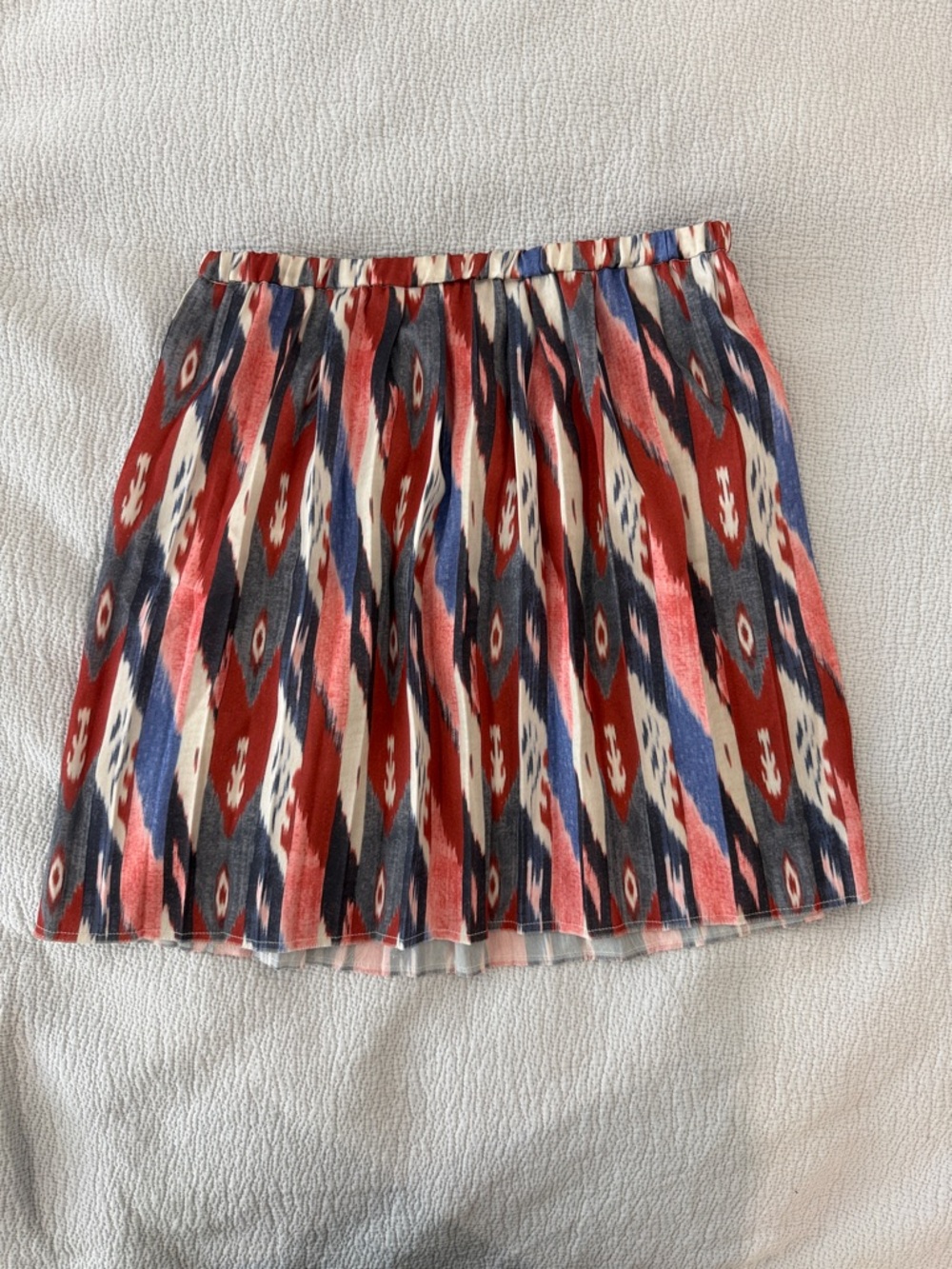 Isabel Marant Etoile Pleated Ikat Print Mini Skirt